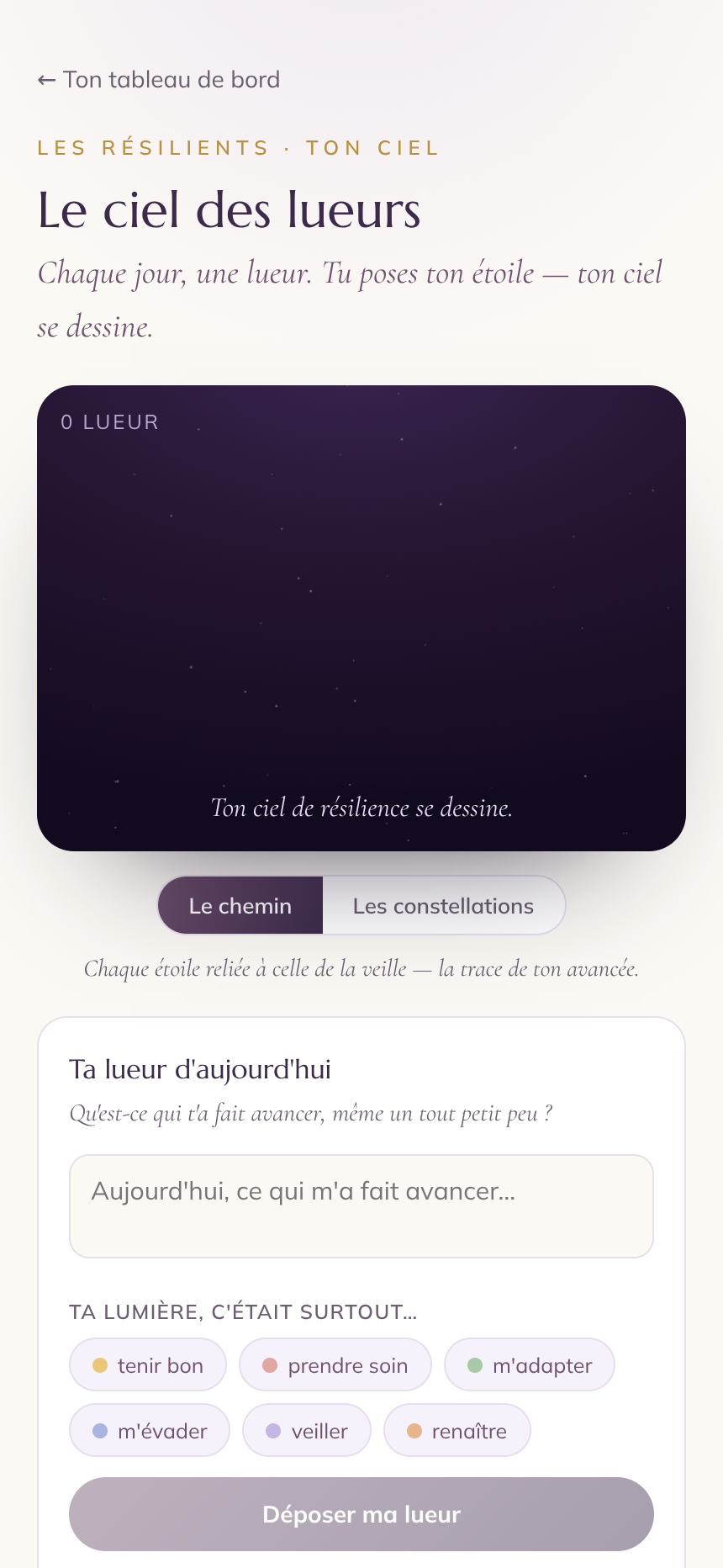 écran ciel étoilé
