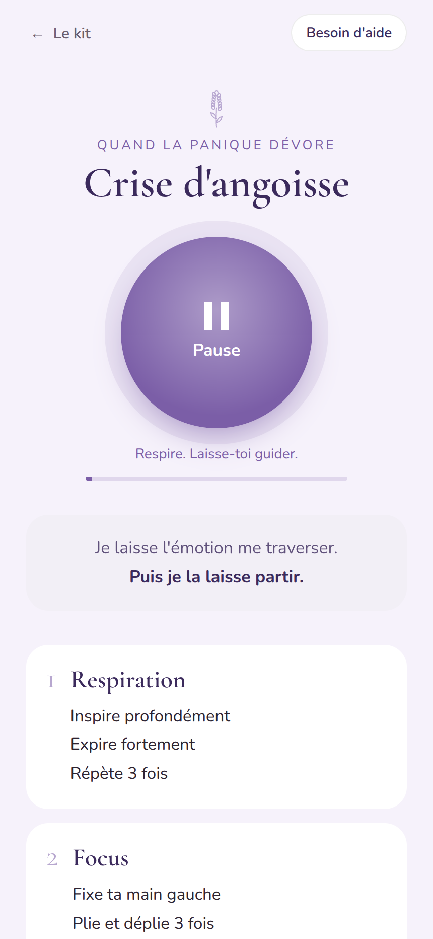 kit écran audio crise d'angoisse