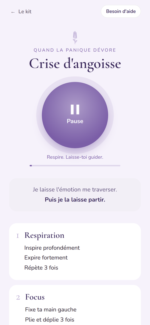 kit écran audio crise d'angoisse