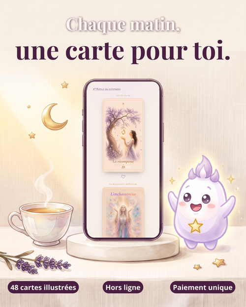L'Oracle des Résilients numérique : le tirage de la carte du jour sur un téléphone, rituel du matin